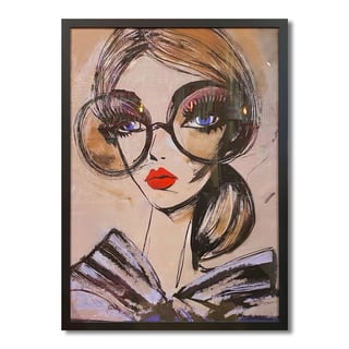 Poster Art Lady Glasses Side Multi 70x100cm Ingelijst