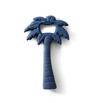 Flesopener Tropical Garden Palmtree Metaal - Color: Blue - Size: Ca. 7 - 5x1 - 1x12cm