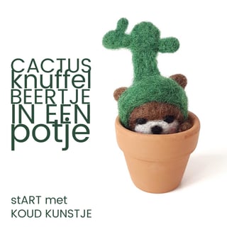 Knutselpakket Cactus-Beertje-in-Een-Potje