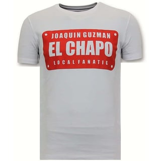 Luxe Heren T-Shirt - Joaquin Guzman El Chapo - Wit