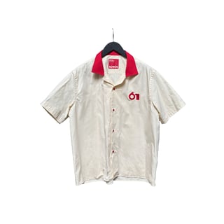 LOT61 Work Shirt 'Camp Collar'  Cream/Red