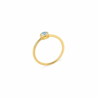 Gold Plated Ring with Blue Topaz