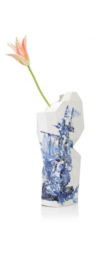 Paper Vase Cover Delft Blue