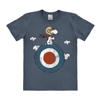 T-Shirt Easy Fit Peanuts Snoopy Target Grijsblauw