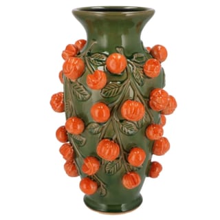 Vaas Mandarijnen Groen Aardewerk 24x38cm