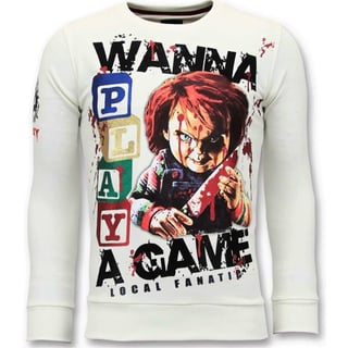 Exclusieve Sweater Heren - Chucky Childs Play - Wit