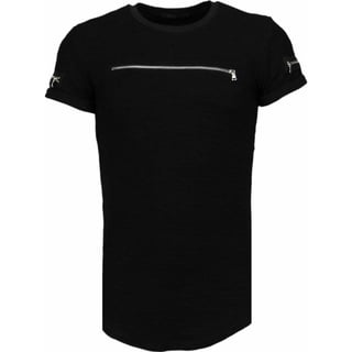 Exclusief Zipped Chest - T-Shirt - Zwart