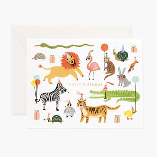 Rifle Paper Kaart Happy Birthday - Party Animals
