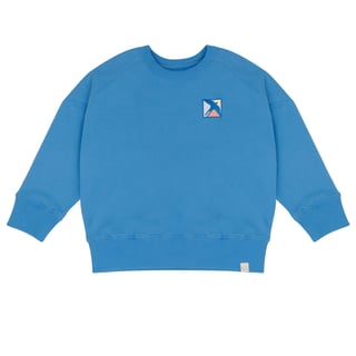 Sammy badge sweater bright blue - Jenest