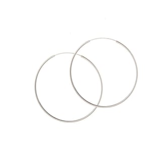 Gold Plated Hoop Earrings 40 MM 1,2MM - Sterling Silver / Silver / 25MM