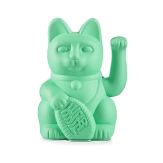 Lucky Cat Mint Green 10x15cm