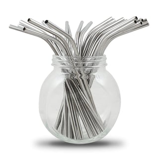 Roestvrij stalen rietjes zilver krom