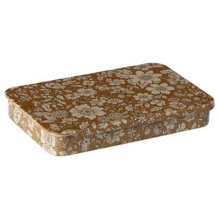 Maileg Metal Box with Sliding Lid, Blossom - Ocher