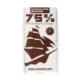 Chocolatemakers Tres Hombres 75% Cacao Nibs Caraiben
