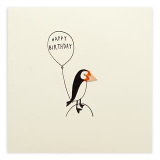 Pencil Shavings Cards by Ruth Jackson Happy Birthday Puffin