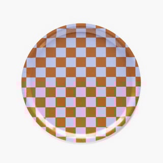 Blu Kat Dienblad Caramel Checker Rond 31cm