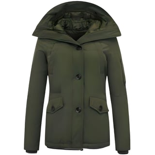 Getailleerde Winterjas Dames Met Capuchon - 503 - Groen