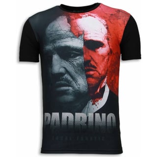 El Padrino - Digital Rhinestone T-Shirt - Zwart