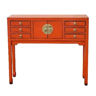 Tafel & Ladekast Dynasty Vintage Oranje Goud Hout 100x26x87cm
