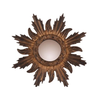 Spiegeltje Rond Baroque Antiek Brons 31x31cm