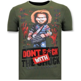 Stoere T-Shirt Mannen - Bloody Chucky Angry Print - Groen