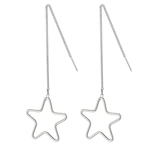 Silver Hanging Stars Earrings