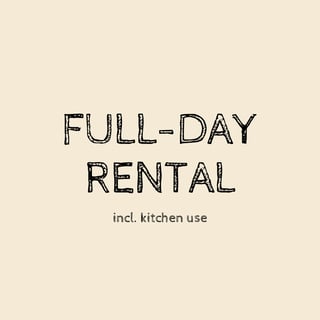 Full Day Rental (incl. kitchen use)