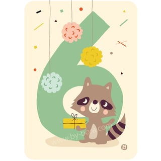 Verjaardagskaart Raccoon 6