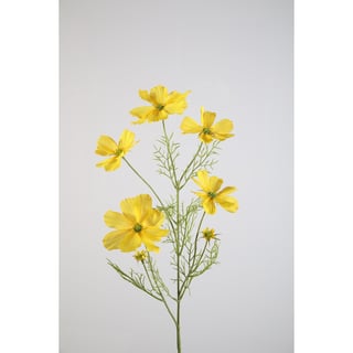 Kunstbloem Cosmos Geel 5 Bloemen 77cm