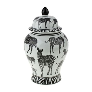 Pot Met Deksel Zebra Porselein H24cm