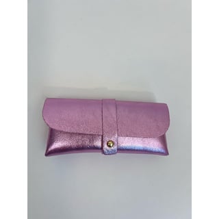 Leather Case for Sunglasses - Metallic Light Pink
