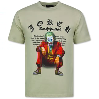 Tshirts Heren Grappig - Oversized T Shirt Heren - Joker - T Shirt Heren Met Print - Funny Shirt - 701 - Bruin