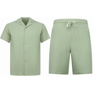 Twinset - Zomerset Heren - Ribbed Oversized Shirt - Shorts Heren / Oversized T Shirt Heren - F-919 - Bruin