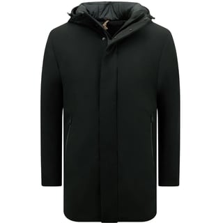 Nette Klassieke Parka Jas Mannen Met Capuchon -8927- Zwart