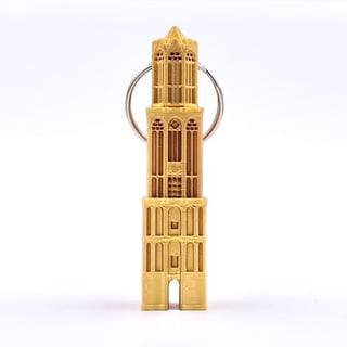 3D Marks Domtoren Sleutelhanger Glanzend Goud