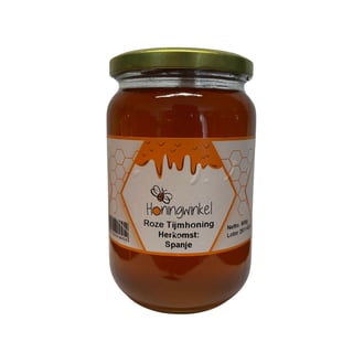 Roze tijmhoning 900g Spanje Honingwinkel (vloeibaar)