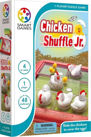 SmartGames - Chicken Shuffle 4+ (48 Opdrachten) - Schuifpuzzel - Concentratie - Cognitieve Vaardigheden,Chicken Shuffle Jr.