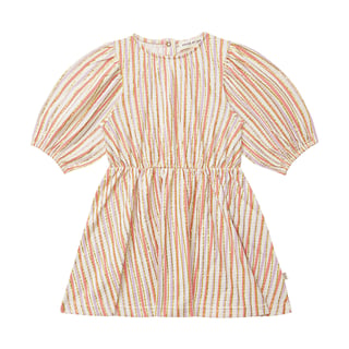 House of Jamie Balloon Dress (SS) Gold Vertical Stripes