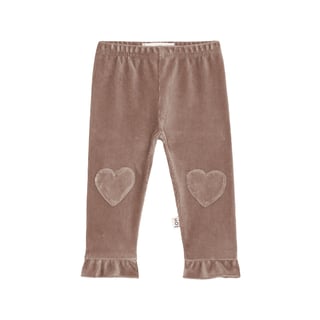 House of Jamie Frill Heart Leggings Warm Taupe