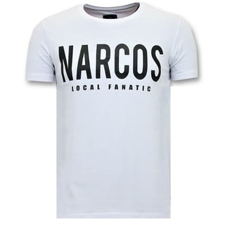 T-Shirt Heren Met Opdruk - Narcos Pablo Escobar - Wit