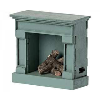 Miniature Fireplace - Vintage Blue