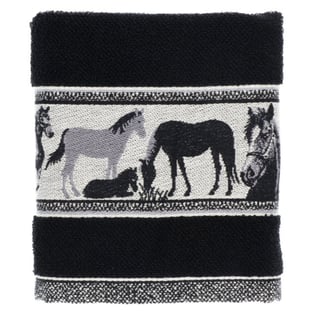Handdoek Paarden Zwart