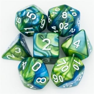 Dice Poly Mixed Blue&Green