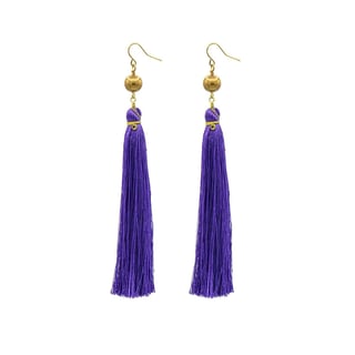Turquoise Brush Earrings - Purple