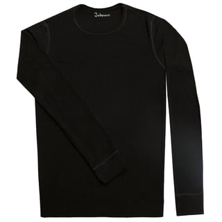 Kenn, Wol/zijde T-Shirt Lange Mouw, Zwart