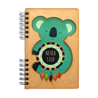 Sustainable journal - Recycled paper - Andy Westface - Koala - Never stop Dreaming