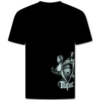 Heren Tshirt Met Opdruk - Oversized T Shirt Heren - Tupac Shakur - T Shirt Heren Met Print - 672 - Zwart
