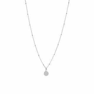 Gold Plated Necklace with Round - Sterling Silver / Silver