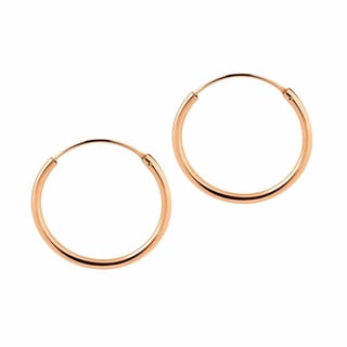 Silver Hoop Earrings 20 MM 1,5MM - Sterling Silver / Rose Plated / 20MM