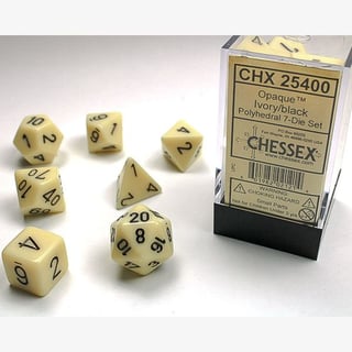 Dice Poly Opaque Ivory/Black